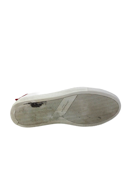 Givenchy Mens Leather Low Top Lace Up Walking Sneakers White Red Size 44