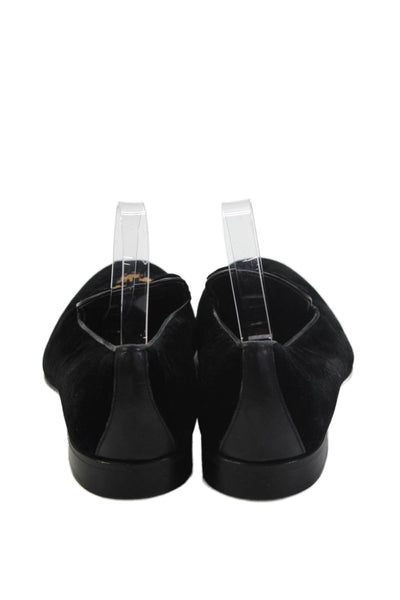 Billionaire Mens Velvet Embroidered Slide On Loafers Black Gold Size 43.5
