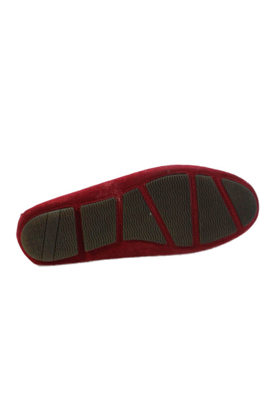 Roberto Cavalli Mens Suede Slide On Driving Loafers Red Size 42