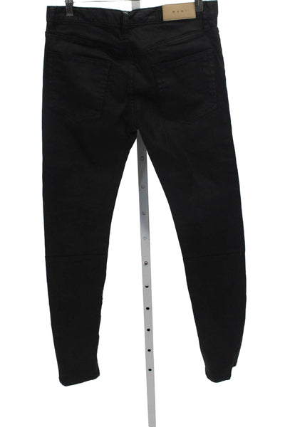 MNML Mens Skinny Black Jeans Cotton Mid Rise Inseam 29 Size 31