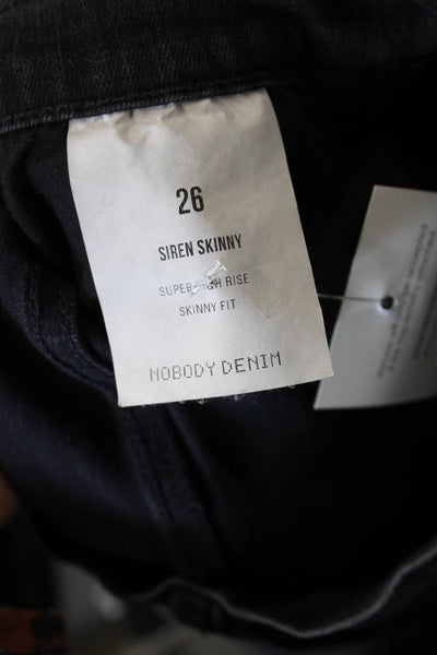 Nobody Denim Womens Skinny Black High Rise Jeans Size 26