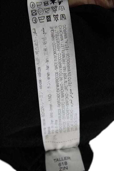 Zara Womens Cargo Pants Black Viscose Button Inseam 26 Size XS