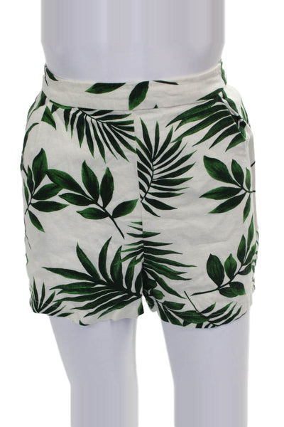 Lush Womens Linen Floral Shorts Multicolor Zip Size M