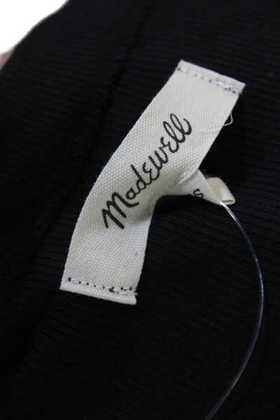 Madewell Women Cropped Tank Black Supima Cotton Crew Neck Sleeveless Size 2XS