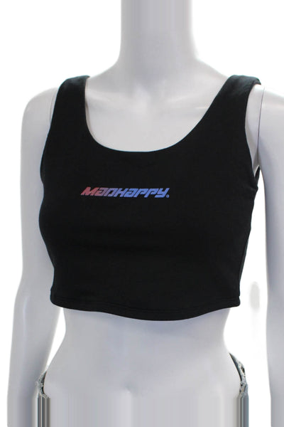 Madhappy Women Cropped Tank Black Micro Modal Scoop Neck Size S