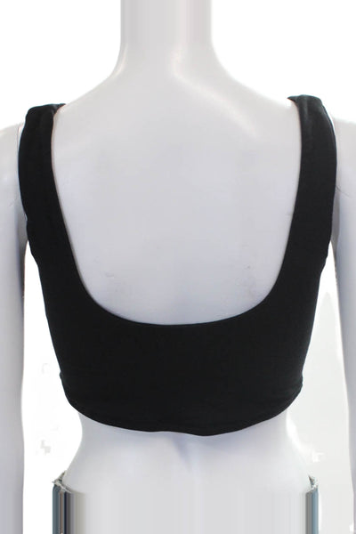 Madhappy Women Cropped Tank Black Micro Modal Scoop Neck Size S
