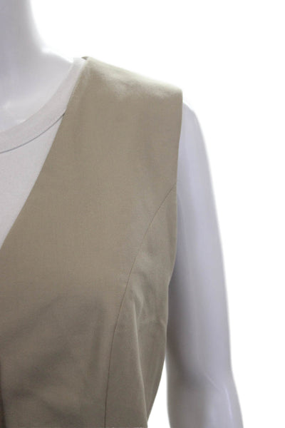 Mare Mare x Anthropologie Womens Cropped Beige V-Neck Polyester Vest Size XL