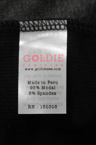 Goldie Women Tunic T-Shirt Gray Colorblock Long Sleeve Crew Neck Modal Size S