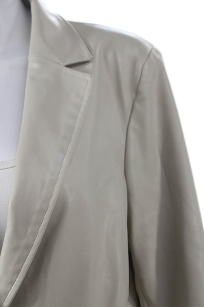 Central Park West Women Beige Basic Jacket Button Long Sleeve Size M