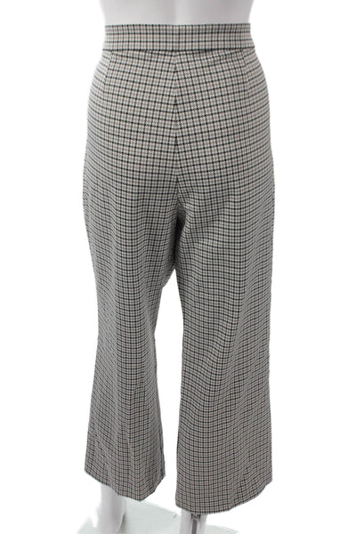 Theory Womens Cropped Check Multicolor Pants Polyamide Size 16