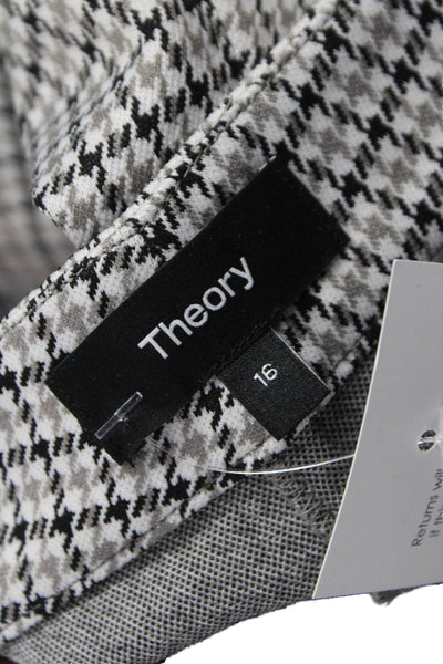 Theory Womens Cropped Check Multicolor Pants Polyamide Size 16