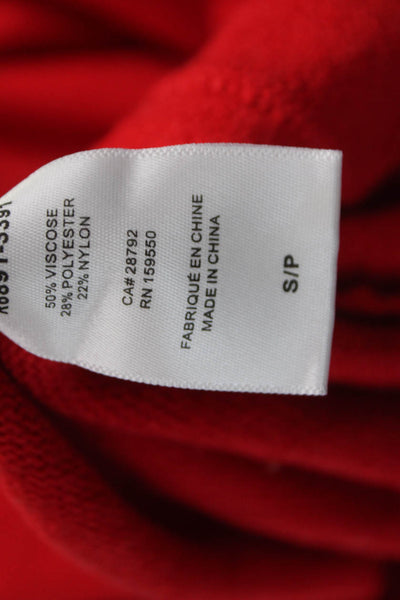 Renuar Women Red Viscose Cowl Neck Pullover Sweater Long Sleeve Petite Size S