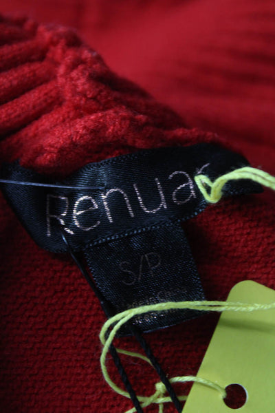 Renuar Women Red Viscose Cowl Neck Pullover Sweater Long Sleeve Petite Size S