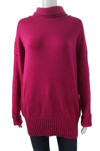 Renuar Women Pink Viscose Cowl Neck Pullover Sweater Long Sleeve Size S