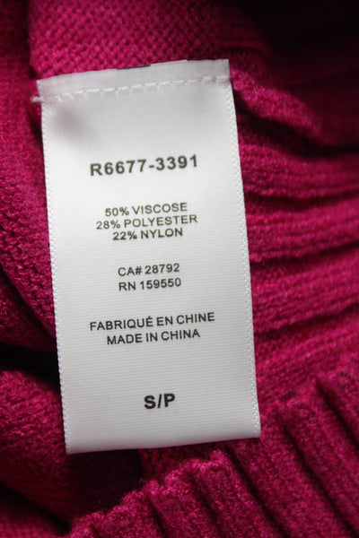 Renuar Women Pink Viscose Cowl Neck Pullover Sweater Long Sleeve Size S
