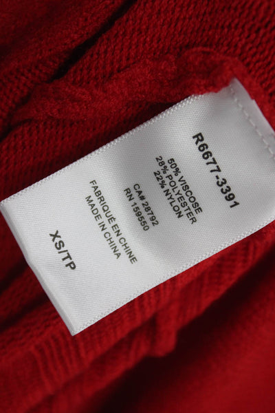 Renuar Womens Red Viscose Turtleneck Pullover Sweater Long Sleeve Size XS