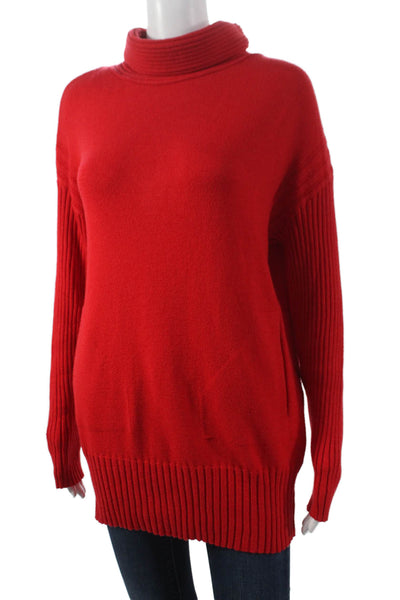 Renuar Womens Red Cowl Neck Pullover Sweater 50% Viscose Long Sleeve Size 2XL