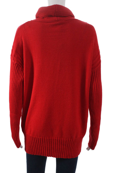 Renuar Womens Red Cowl Neck Pullover Sweater 50% Viscose Long Sleeve Size 2XL