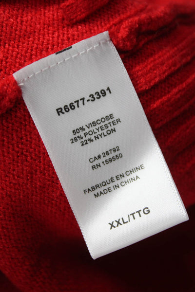 Renuar Womens Red Cowl Neck Pullover Sweater 50% Viscose Long Sleeve Size 2XL