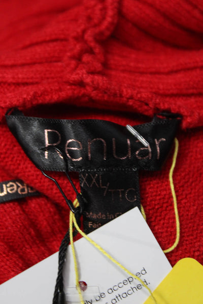 Renuar Womens Red Cowl Neck Pullover Sweater 50% Viscose Long Sleeve Size 2XL