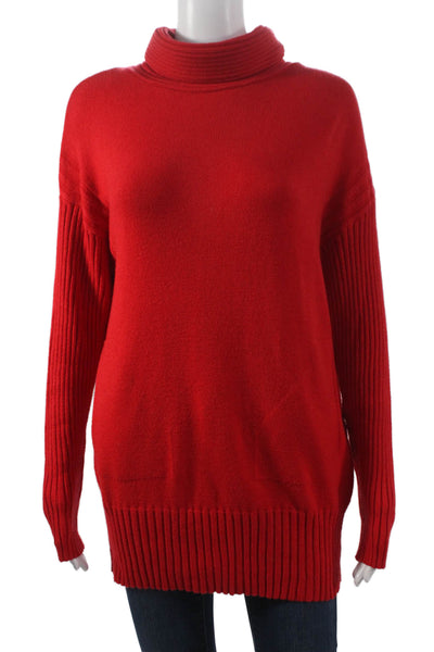 Renuar Womens Red Viscose Cowl Neck Long Sleeve Pullover Sweater Petite Size S