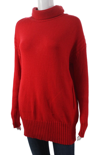 Renuar Womens Red Viscose Cowl Neck Long Sleeve Pullover Sweater Petite Size S