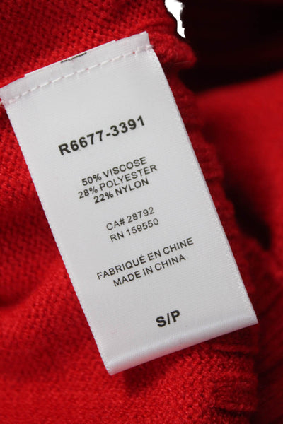 Renuar Womens Red Viscose Cowl Neck Long Sleeve Pullover Sweater Petite Size S