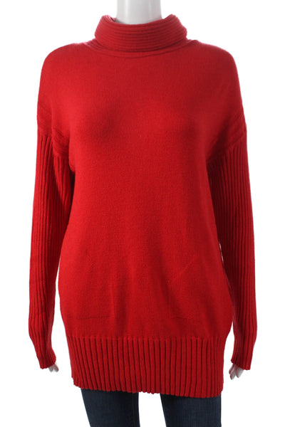 Renuar Women Red Viscose Cowl Neck Pullover Sweater Long Sleeve Size XL