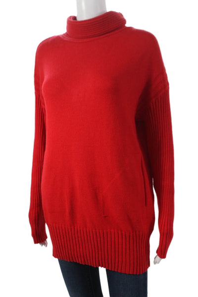 Renuar Women Red Viscose Cowl Neck Pullover Sweater Long Sleeve Size XL