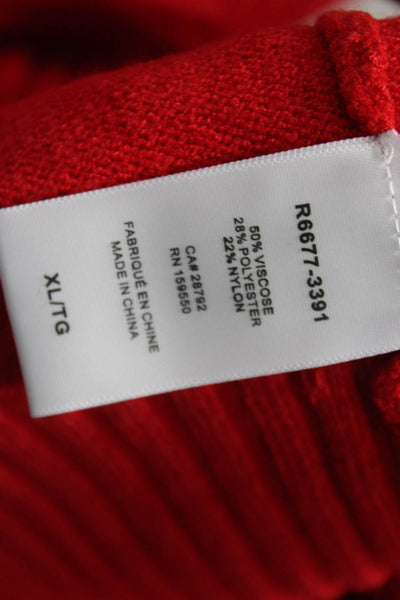 Renuar Women Red Viscose Cowl Neck Pullover Sweater Long Sleeve Size XL