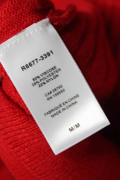 Renuar Women Red Viscose Turtleneck Pullover Sweater Long Sleeve Size M
