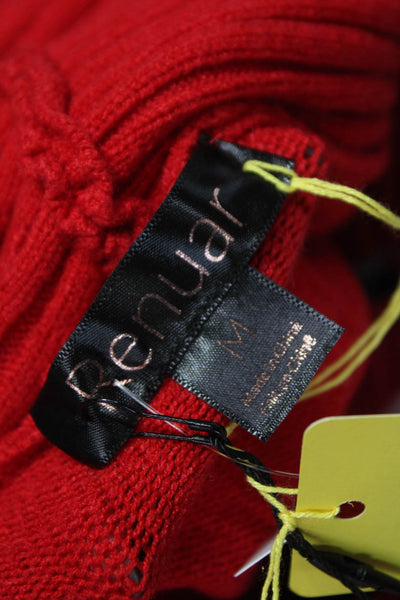 Renuar Women Red Viscose Turtleneck Pullover Sweater Long Sleeve Size M