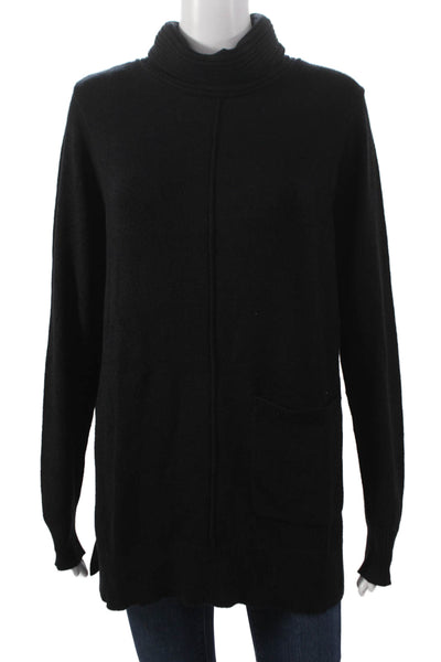 Renuar Womens Turtleneck Pullover Sweater Black Long Sleeve Viscose Size S