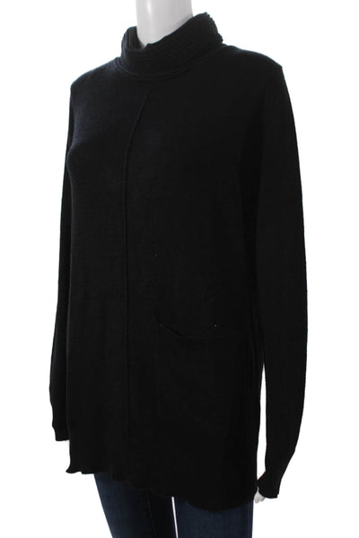 Renuar Womens Turtleneck Pullover Sweater Black Long Sleeve Viscose Size S