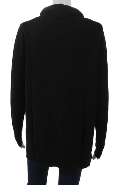 Renuar Women Black Viscose Cowl Neck Tunic Sweater Long Sleeve Size XL