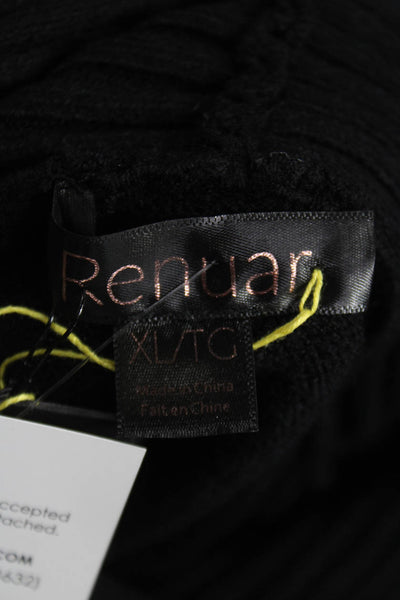 Renuar Women Black Viscose Cowl Neck Tunic Sweater Long Sleeve Size XL