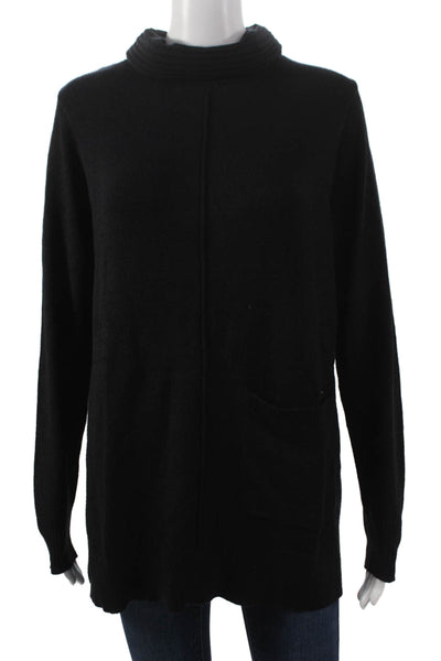 Renuar Womens Black Cowl Neck Tunic Sweater Long Sleeve 50% Viscose Size L