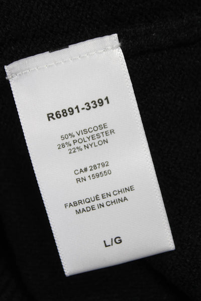 Renuar Womens Black Cowl Neck Tunic Sweater Long Sleeve 50% Viscose Size L