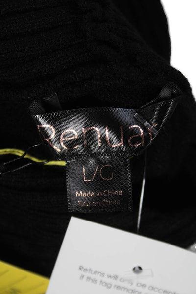 Renuar Womens Black Cowl Neck Tunic Sweater Long Sleeve 50% Viscose Size L