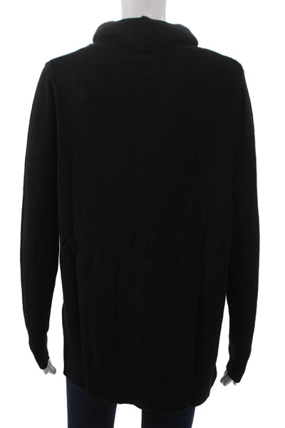 Renuar Women Cowl Neck Tunic Sweater Black Viscose Long Sleeve Size 2XL
