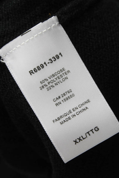 Renuar Women Cowl Neck Tunic Sweater Black Viscose Long Sleeve Size 2XL