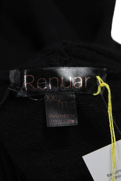 Renuar Women Cowl Neck Tunic Sweater Black Viscose Long Sleeve Size 2XL
