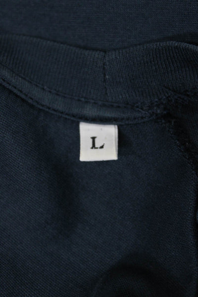 Lanvin Mens Blue Cotton Graphic Crew Neck Short Sleeve T-Shirt Size L