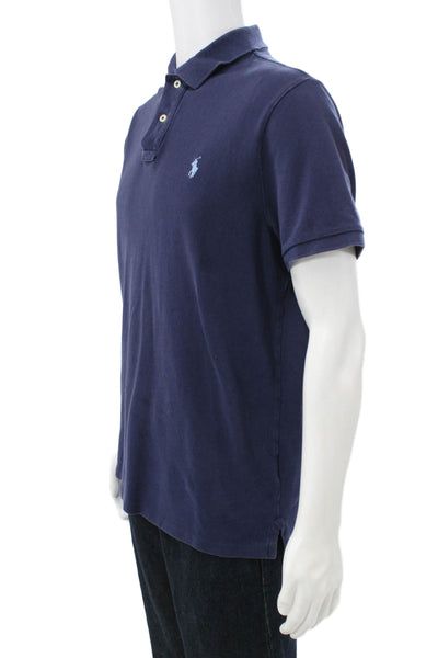 Polo Ralph Lauren Mens Polo Shirt Blue Collared Cotton Short Sleeve Size L
