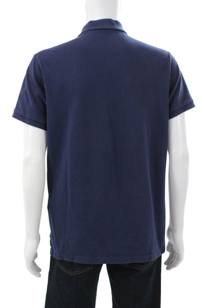 Polo Ralph Lauren Mens Polo Shirt Blue Collared Cotton Short Sleeve Size L