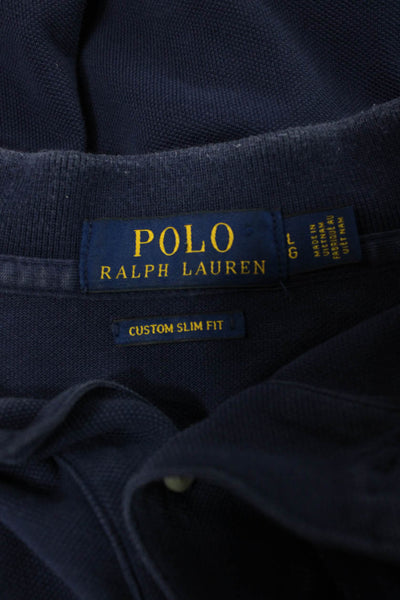 Polo Ralph Lauren Mens Polo Shirt Blue Collared Cotton Short Sleeve Size L