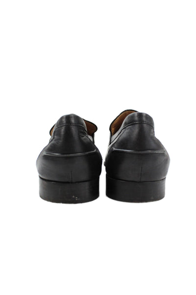 Tods Men's Leather Slip-On Flat Loafers Shoes Black Size 9.5
