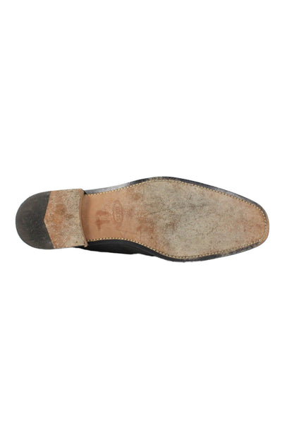 Tods Men's Leather Slip-On Flat Loafers Shoes Black Size 9.5