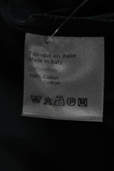 Dior Mens Button Down Shirt Black Cotton Long Sleeve Collared Size L