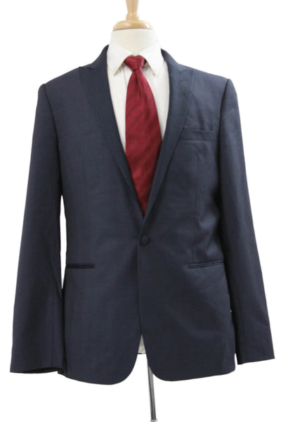 John Varvatos Star USA Mens Blazer Blue Wool Geometric Size 42